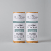 Mineral deodorant 2-pack featuring rosemary and cedarwood, baking soda-free for sensitive skin.