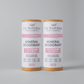 J&L Naturals Mineral Deodorant 2-Pack in Strawberry & Vanilla, baking soda-free for sensitive skin.