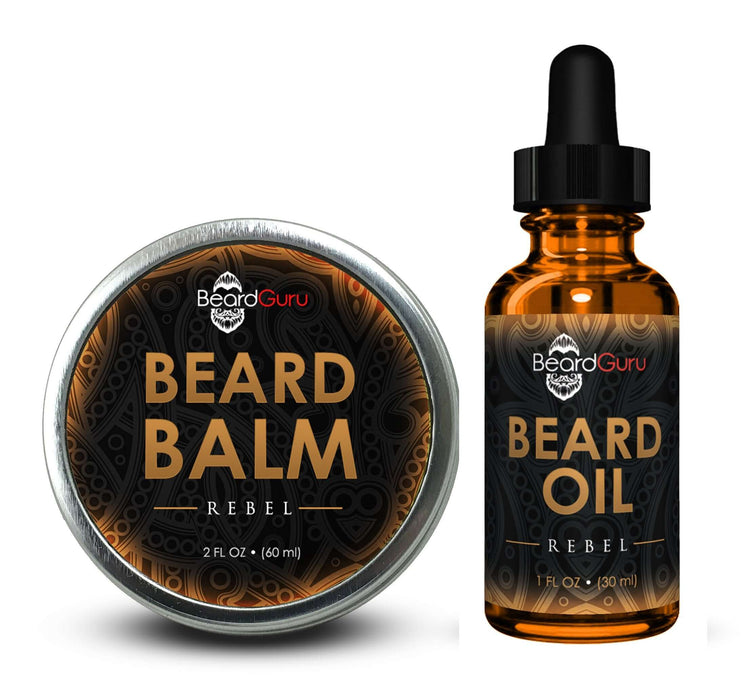 Beard Guru Rebel Starter Pack featuring Beard Balm and Beard Oil for optimal beard care and grooming.