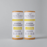 Mineral Deodorant 2-Pack with Vanilla & Ylang Ylang, baking soda-free, perfect for sensitive skin.