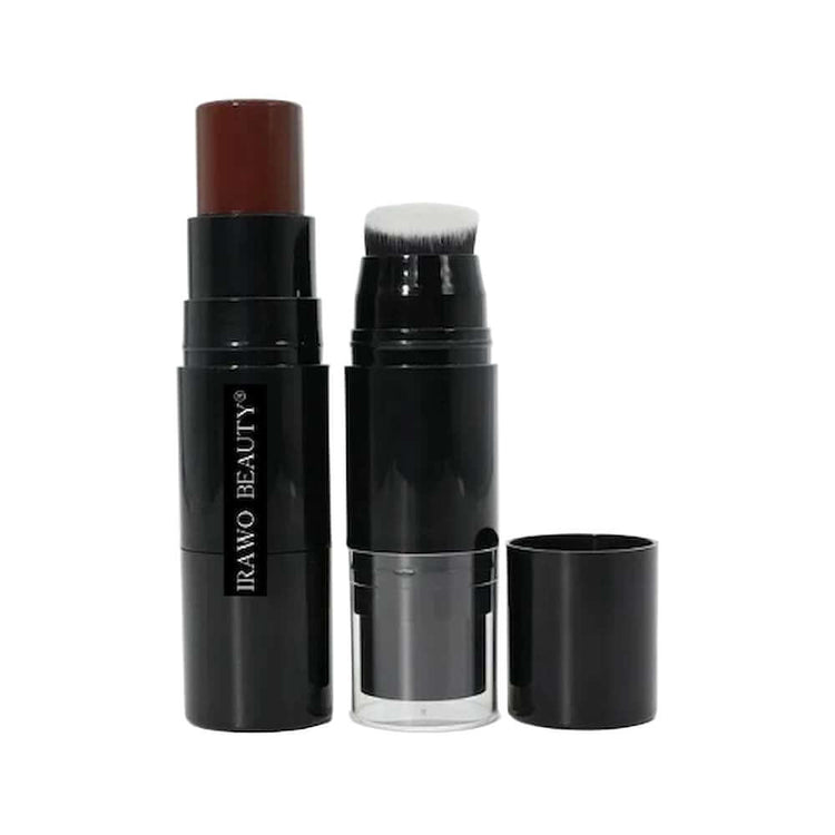 Irawo Beauty pH-Adaptive™ Concealer Stick showcasing a creamy formula and blending brush for flawless coverage.