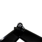 Close-up of a black metal planter wheel, showing the swivel caster for easy mobility.