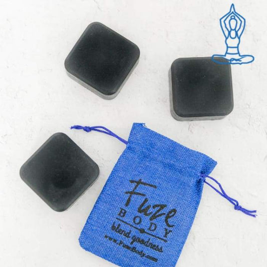 Focus Activated Charcoal Facial Soap bars with blue sachet packaging, ideal for detoxifying and nourishing skin.