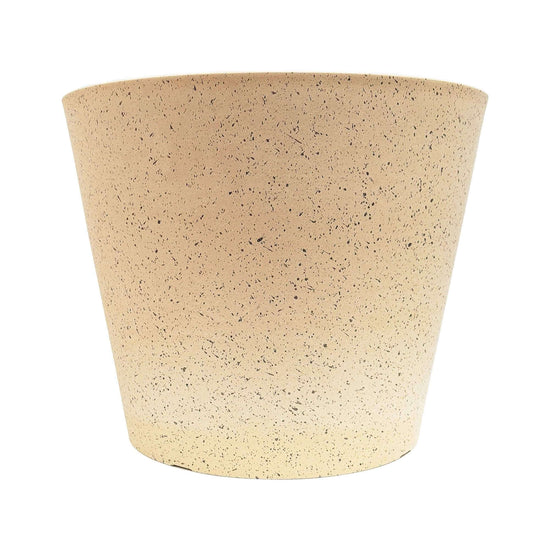 Imitation stone garden pot in white/cream, 40cm, made from recycled plastics and concrete, durable and eco-friendly.