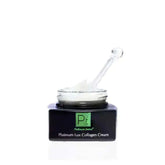 Platinum Lux Collagen Cream jar with applicator, designed to restore skin&