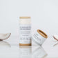 Extra-strength aluminum-free deodorant stick in eco-friendly packaging with a minimalistic design.