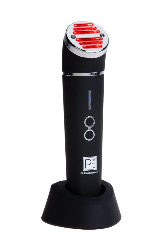 Professional Platinum Silver Red Light Therapy device for radiant skin and reducing inflammation.