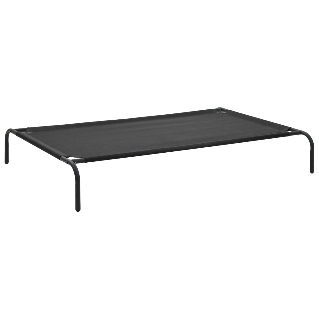 vidaXL Elevated Dog Bed Raised Dog Cot Puppy Sleeping Bed Black Textilene-5