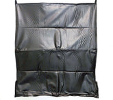 Black waterproof vertical planter with 12 pockets for indoor gardening, made from eco-friendly recycled PET plastic.