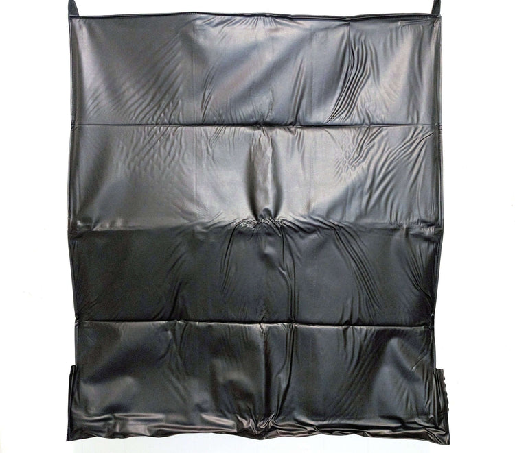 Black waterproof vertical planter with 12 pockets for indoor gardening, made from eco-friendly recycled PET plastic.
