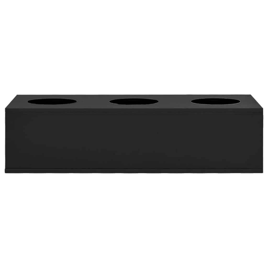 vidaXL steel flower box with three planting holes, modern design in anthracite color, ideal for office or home decor.