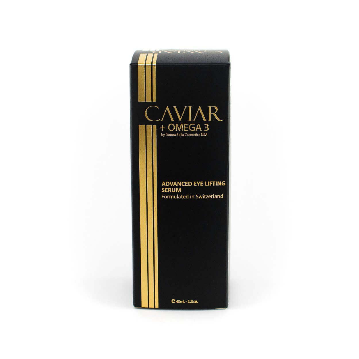 Advanced Eye Lifting Serum packaging, featuring Caviar + Omega 3, designed for anti-aging skin therapy.