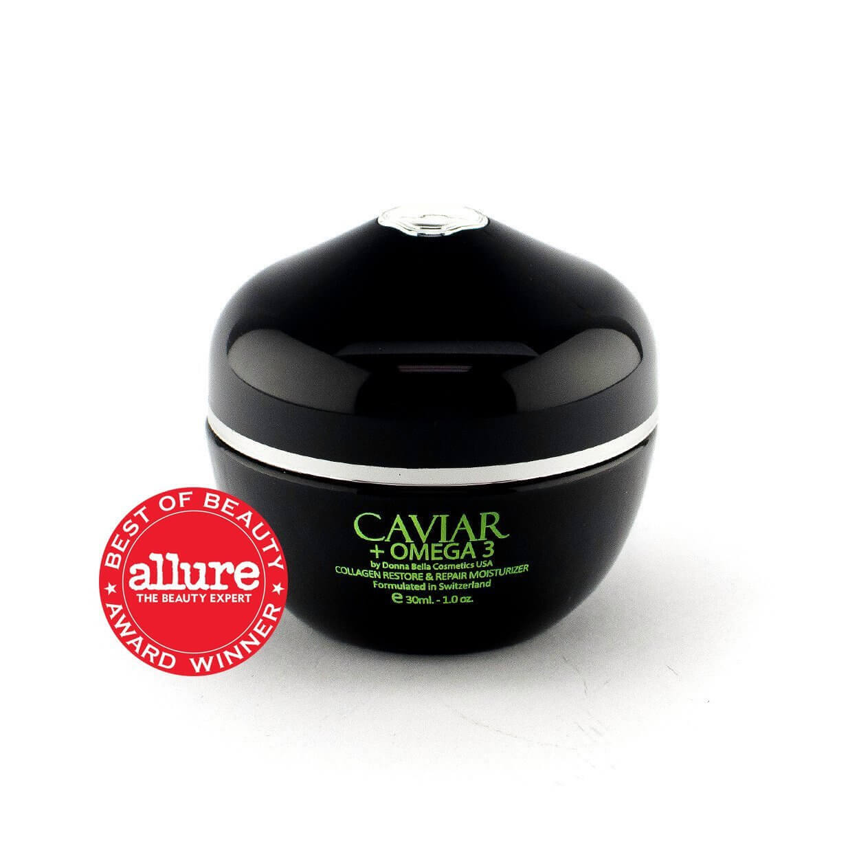 Collagen Restore & Repair Moisturizer in sleek black jar with Allure Best of Beauty award seal