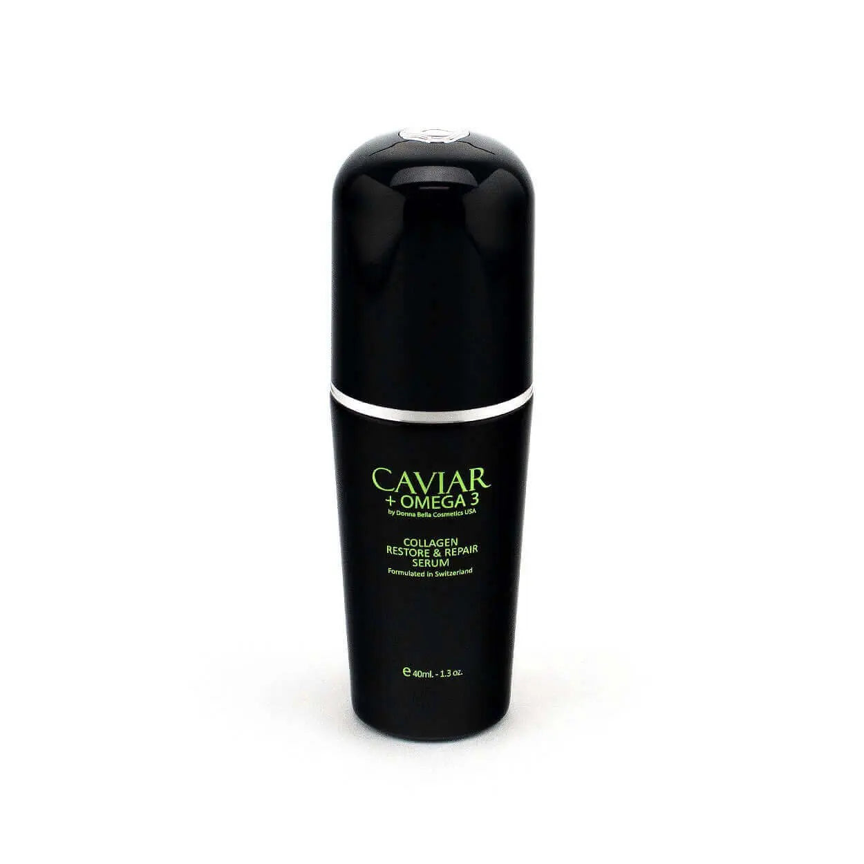 Caviar + Omega 3 Collagen Restore and Repair Mask in black bottle for intense moisture and skin rejuvenation.