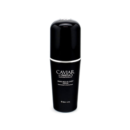 DMAE Neck & Chest Serum with caviar and omega 3, enhances skin tone and elasticity, reduces sagging and pigmentation.