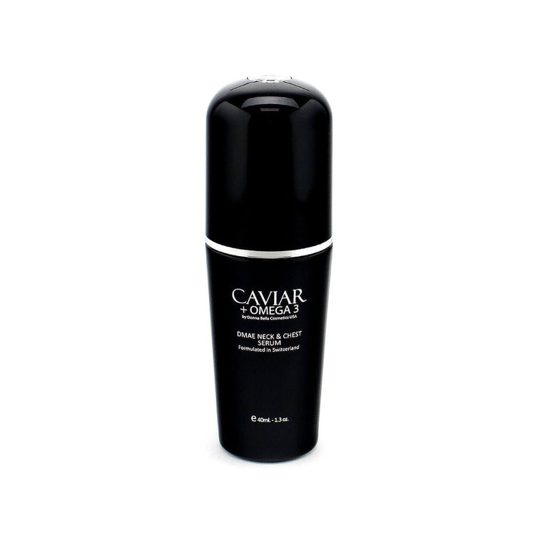 DMAE Neck & Chest Serum with caviar and omega 3, enhances skin tone and elasticity, reduces sagging and pigmentation.