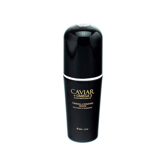 Caviar Omega 3 Thermal Hydrating Serum for reducing fine lines, brightening dark spots, and plumping under-eye skin.