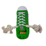 JoJo Modern Pets Chew Toys Squeaking Comfort Plush Sneaker Dog Toy - Green
