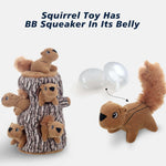 LaiFug dog toy Laifug Hidden Squirrel Plush Dog Toy, Interactive Squeaky Dog Toy