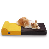 LaiFug memory foam dog bed 46"*28"*8" / Grey&Yellow Laifug Single Pillow Dog Bed