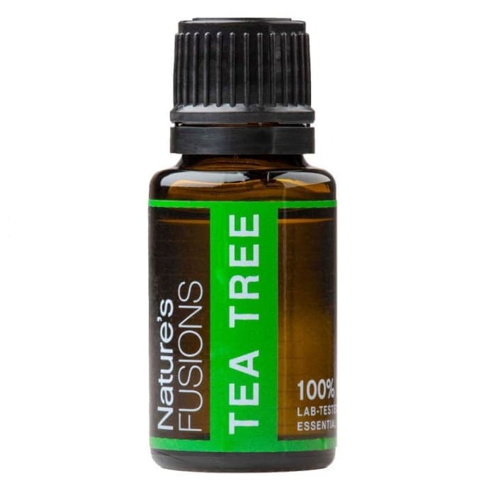 Nature's Fusions Tea Tree Essential Oil 15ml bottle, known for immune support and skin protection.