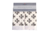 Nordic Stamp Bamboo Muslin Security Baby Blanket by Newcastle, featuring a stylish black cross design.