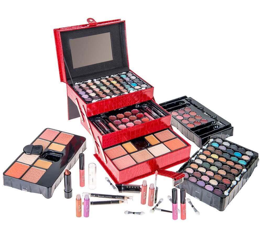 All-in-one holiday exclusive makeup kit with eyeshadows, lip glosses, lipsticks, and eyeliners.