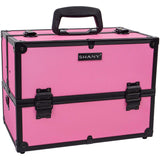 SHANY MAKEUP TRAIN CASES ROSE Essential Pro Makeup Train Case with Shoulder Strap and Locks