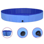 vidaXL Animals & Pet Supplies > Pet Supplies > Dog Supplies Blue / 118.1" x 15.7" vidaXL Foldable Dog Swimming Pool PVC Animal Pet Supply Red/Blue Multi Sizes