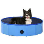 vidaXL Animals & Pet Supplies > Pet Supplies > Dog Supplies Blue / 31.5" x 7.9" vidaXL Foldable Dog Swimming Pool PVC Animal Pet Supply Red/Blue Multi Sizes