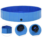 vidaXL Animals & Pet Supplies > Pet Supplies > Dog Supplies Blue / 63" x 11.8" vidaXL Foldable Dog Swimming Pool PVC Animal Pet Supply Red/Blue Multi Sizes