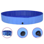 vidaXL Animals & Pet Supplies > Pet Supplies > Dog Supplies Blue / 78.7" x 11.8" vidaXL Foldable Dog Swimming Pool PVC Animal Pet Supply Red/Blue Multi Sizes