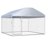 vidaXL Animals & Pet Supplies > Pet Supplies > Dog Supplies > Dog Kennels & Runs 78.7" x 78.7" x 53.1" vidaXL Outdoor Dog Kennel with Roof Dog Cage House Security Pet Multi Sizes