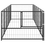 vidaXL Animals & Pet Supplies > Pet Supplies > Dog Supplies > Dog Kennels & Runs vidaXL Dog Kennel Steel Outdoor Puppy Enclosure Cage Black/Silver Multi Sizes