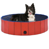 vidaXL Animals & Pet Supplies > Pet Supplies > Dog Supplies Red / 47.2" x 11.8" vidaXL Foldable Dog Swimming Pool PVC Animal Pet Supply Red/Blue Multi Sizes
