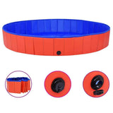 vidaXL Animals & Pet Supplies > Pet Supplies > Dog Supplies Red / 78.7" x 11.8" vidaXL Foldable Dog Swimming Pool PVC Animal Pet Supply Red/Blue Multi Sizes