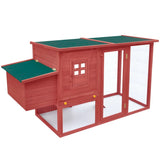 vidaXL Animals & Pet Supplies > Pet Supplies > Small Animal Supplies > Small Animal Habitats & Cages vidaXL Outdoor Chicken Cage Hen House with 1 Egg Cage Red Wood