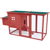 vidaXL Animals & Pet Supplies > Pet Supplies > Small Animal Supplies > Small Animal Habitats & Cages vidaXL Outdoor Chicken Cage Hen House with 1 Egg Cage Red Wood