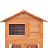 vidaXL Animals & Pet Supplies > Pet Supplies > Small Animal Supplies > Small Animal Habitats & Cages vidaXL Outdoor Rabbit Hutch Small Animal House Pet Cage 3 Layers Wood